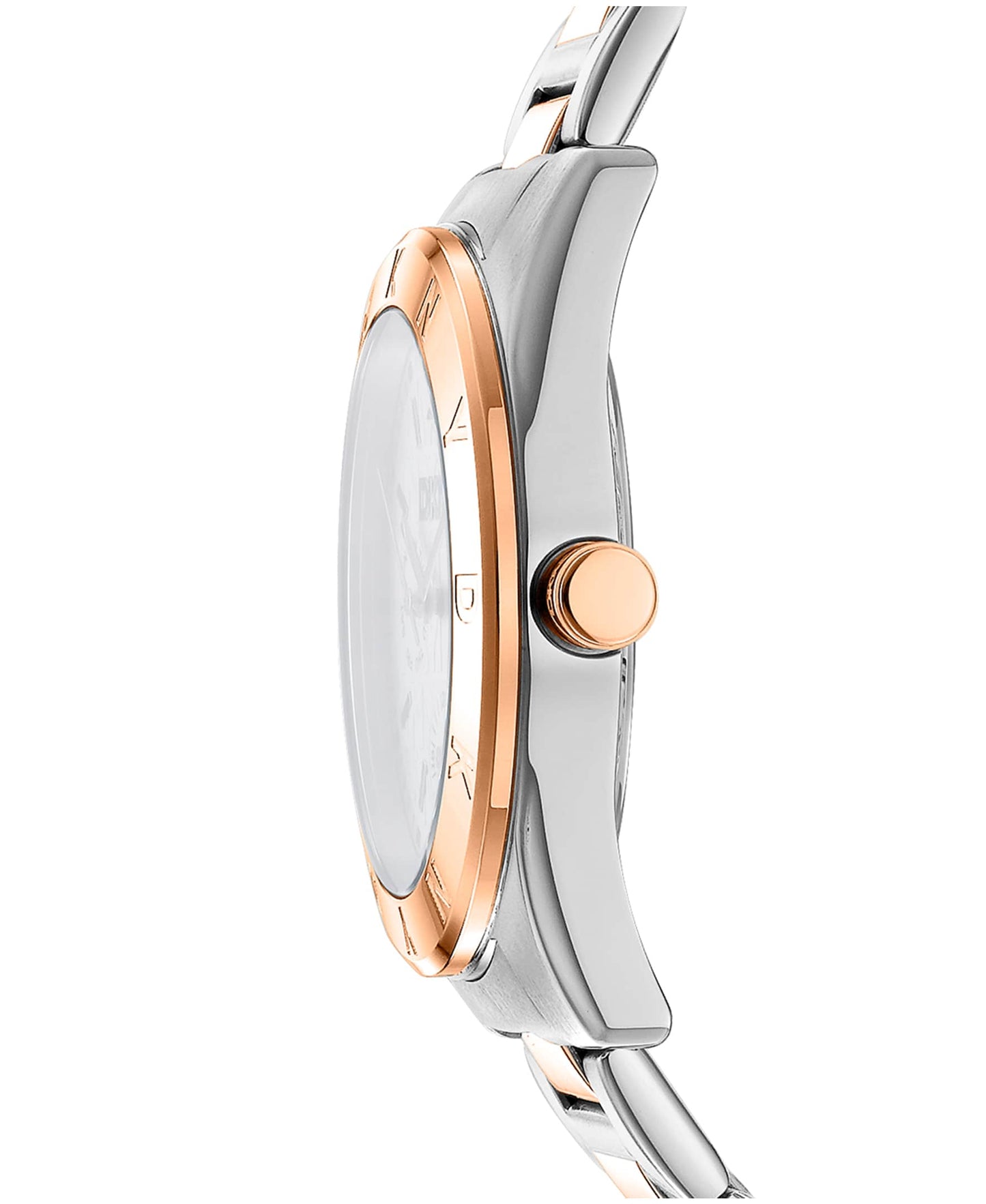 Dkny Women Watch, Two Tone Silver & Rose Gold Color Case, Silver Dial, Two Tone Silver & Rose Gold Color Metal Bracelet, Multi-Function, 5 Atm