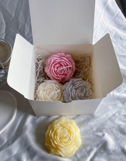 Sculpted peony candle for home décor