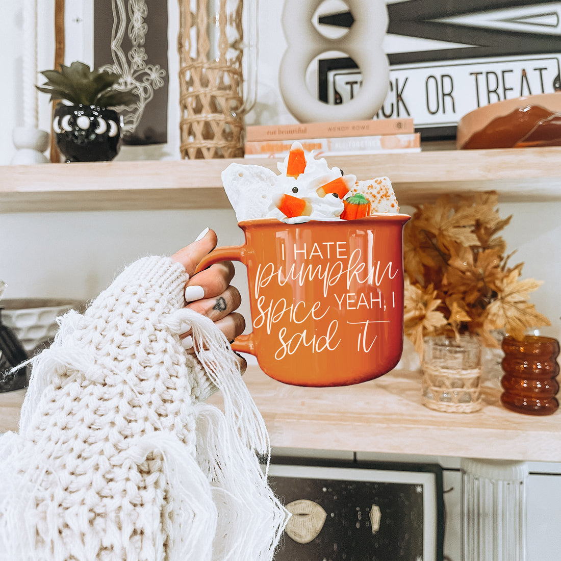 No PSL Coffee Cup Funny Halloween Design
Coffee Purist Present Mug Collection
Modern fall coffee mug
Typography autumn cup
Orange ceramic Halloween mug