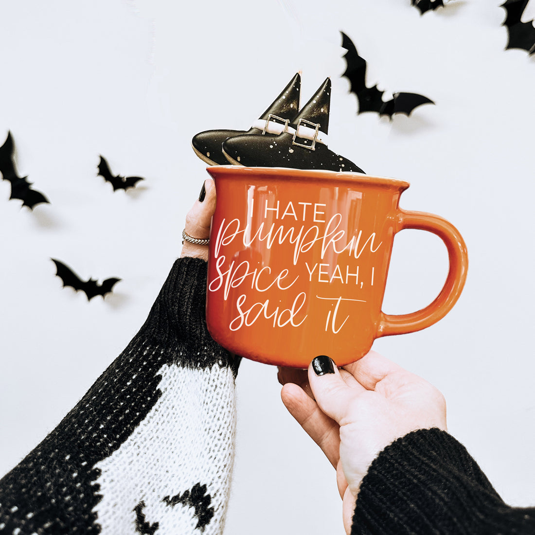Sarcastic Autumn Coffee Cup Orange Design
Fashion Forward Fall Coffee Cup Design
Fall humor collection
Sarcastic coffee mugs
Halloween coffee set