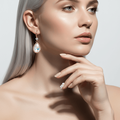 White Crystal & Cubic Zirconia Goldtone Teardrop Hook Earrings