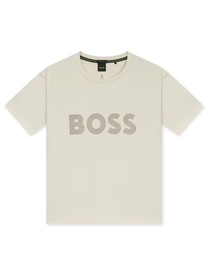Boss Green Logo Future Tee - Cream
