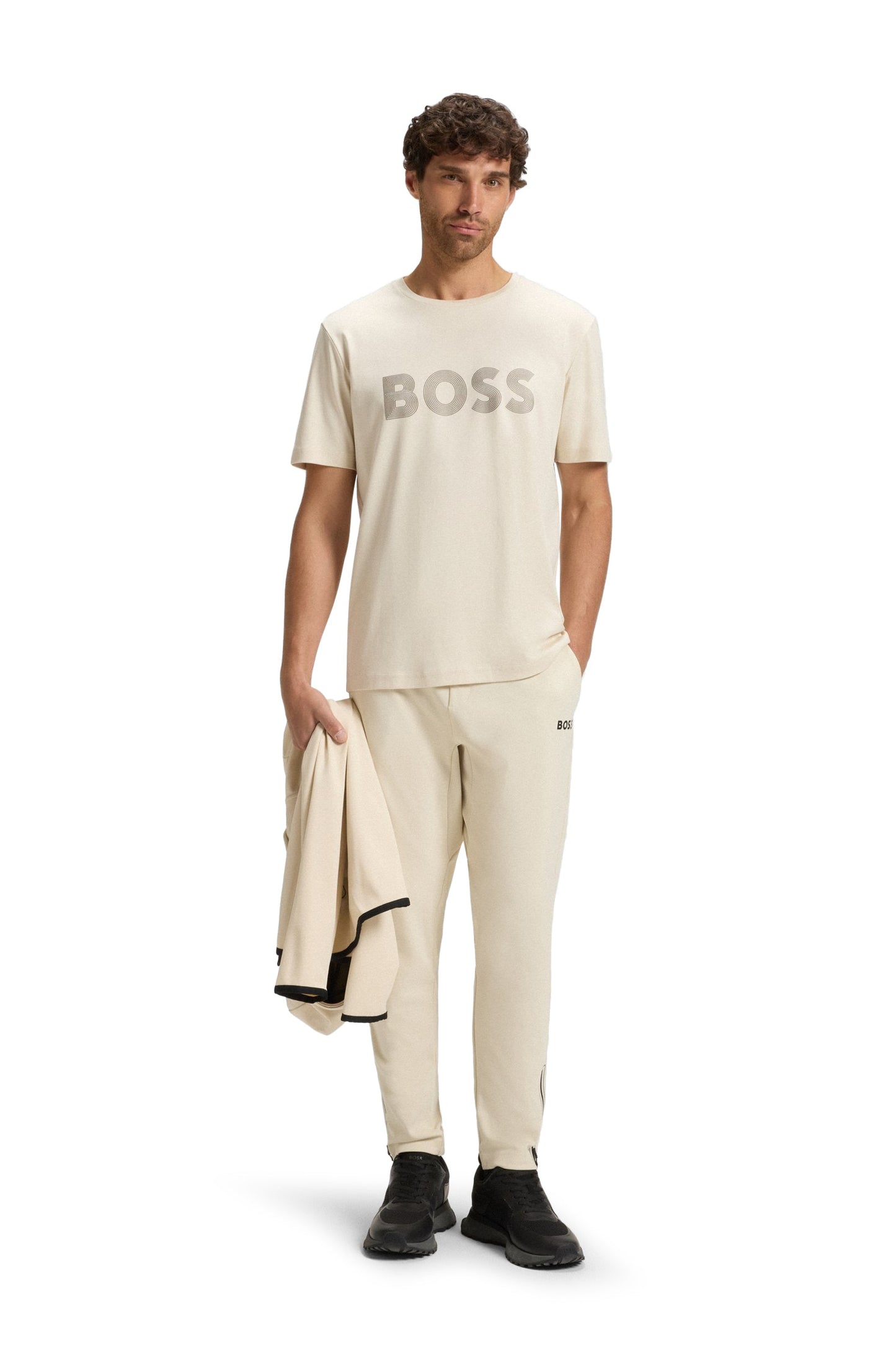 Boss Green Logo Future Tee - Cream