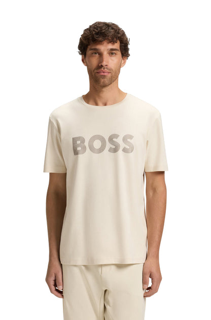 Boss Green Logo Future Tee - Cream