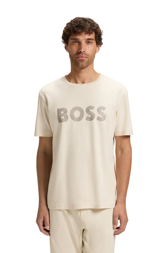 Boss Green Logo Future Tee - Cream