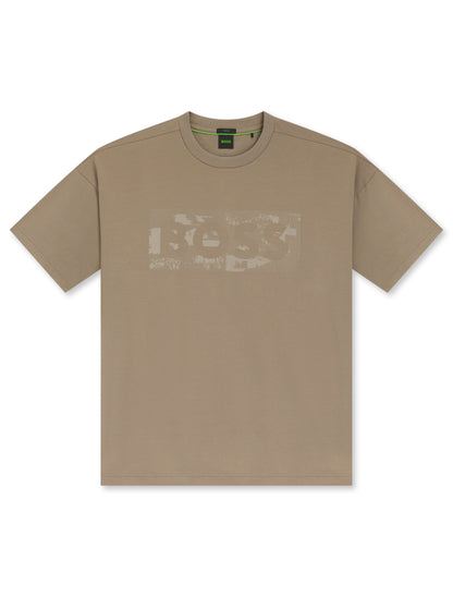 Boss Green Globe Logo Tee - Light Brown