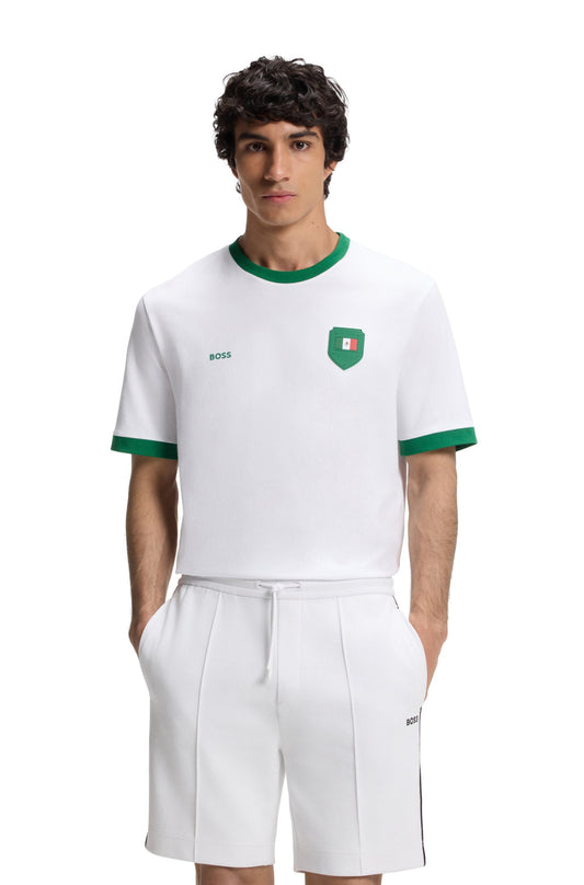 Boss Green Mexico Cotton Stretch Tee - White
