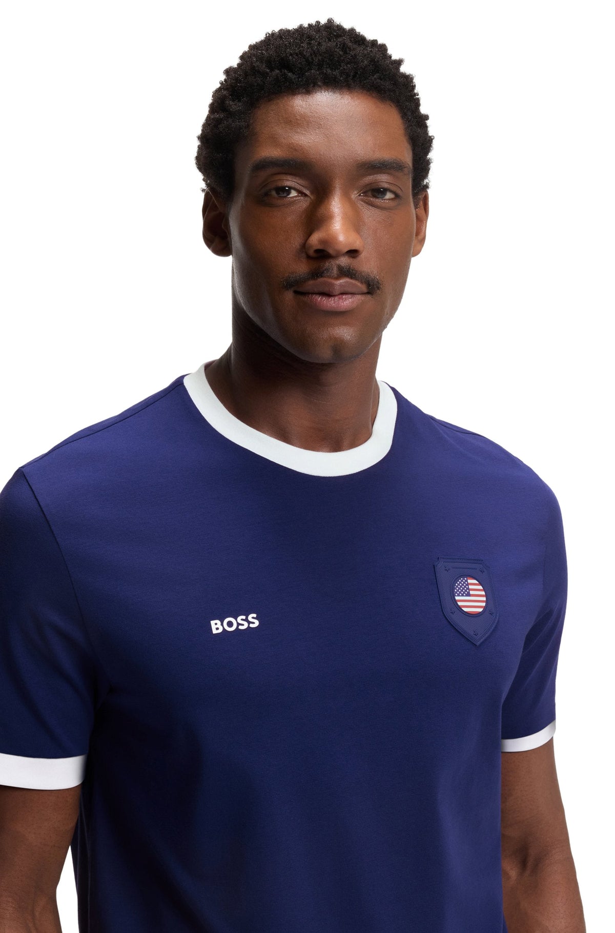 Boss Green USA Cotton Stretch Tee - Blue