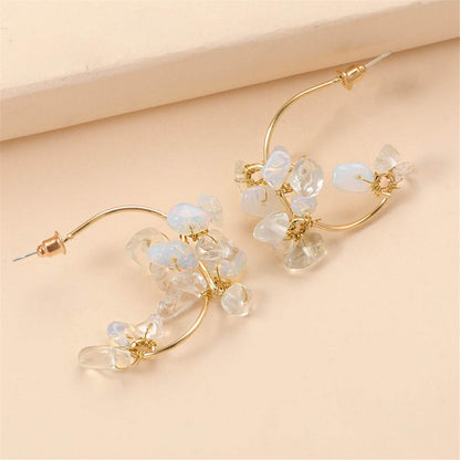 Resin & Goldtone Flower Drop Earrings