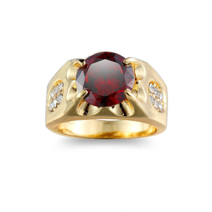 Red Crystal & Goldtone Ring-19