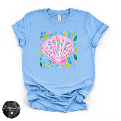 Colorful Seashell Tee | Coastal Aesthetic Graphic T-Shirt
