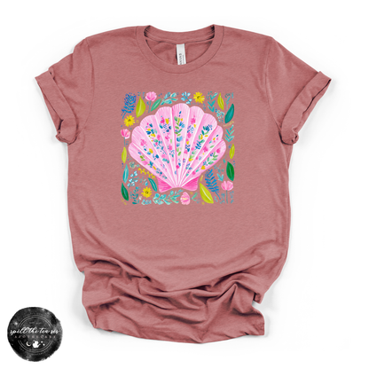 Colorful Seashell Tee | Coastal Aesthetic Graphic T-Shirt