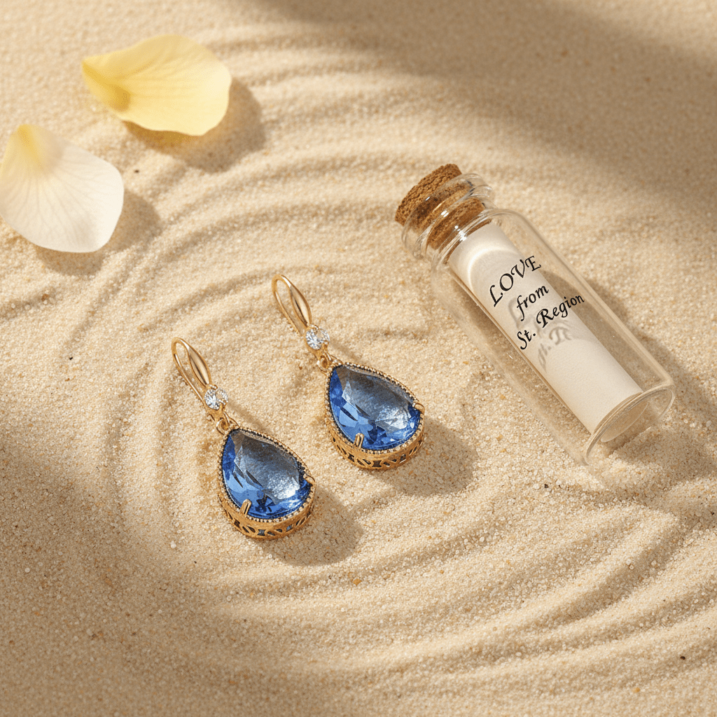 Blue Crystal & Cubic Zirconia Goldtone Teardrop Hook Earrings