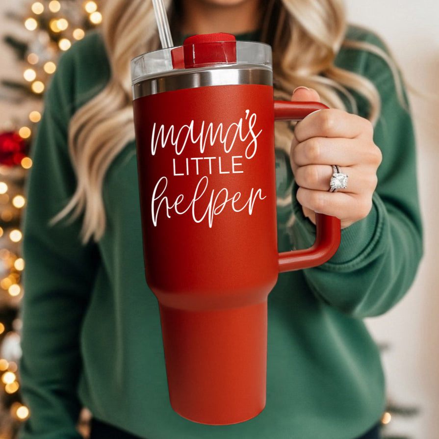 Christmas chaos mom tumbler - mamas little helper holiday drinkware
Holiday stress mom tumbler 40oz - mamas little helper Christmas
Christmas reality check tumbler - mamas little helper 40oz mom
Holiday drink tumbler for moms 
Christmas beverage accessories - mamas 40oz mom tumbler
Wholesale Mama’s little helper