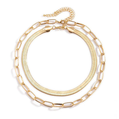 Goldtone Snake Chain Necklace Set
