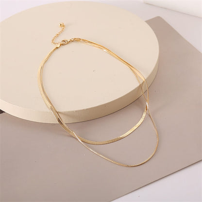 Goldtone Snake Layered Necklace