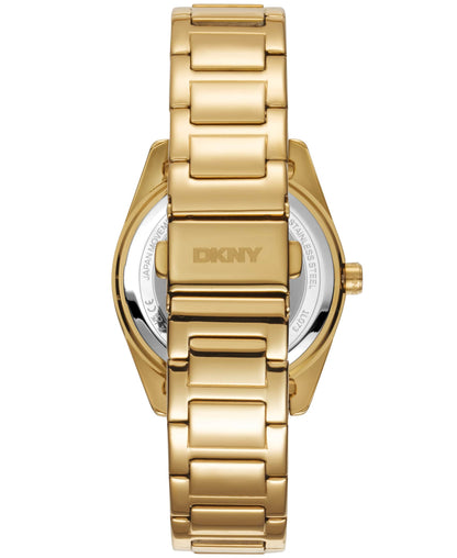 Dkny Women Watch, Gold Color Case, Dark Green Dial, Gold Color Metal Bracelet, Multi-Function, 5 Atm