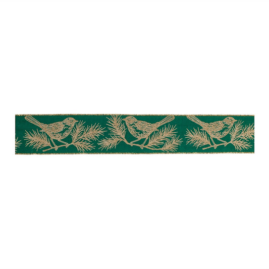 Melrose International Chickadee Bird Pine Ribbon (Set of 2)