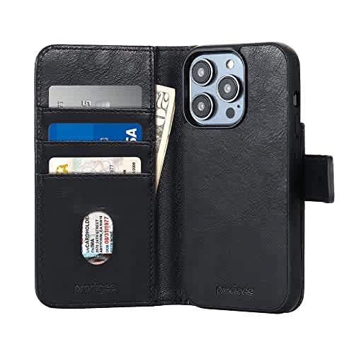 Prodigee Iphone 15 Pro Max Folio + Mag Wallet|Card and Money Holder 2 in 1| Stand Flip Cover|Droptested |Dual Layer Cover| Wireless Charging Compatible| Shockproof |6.7 Inch |