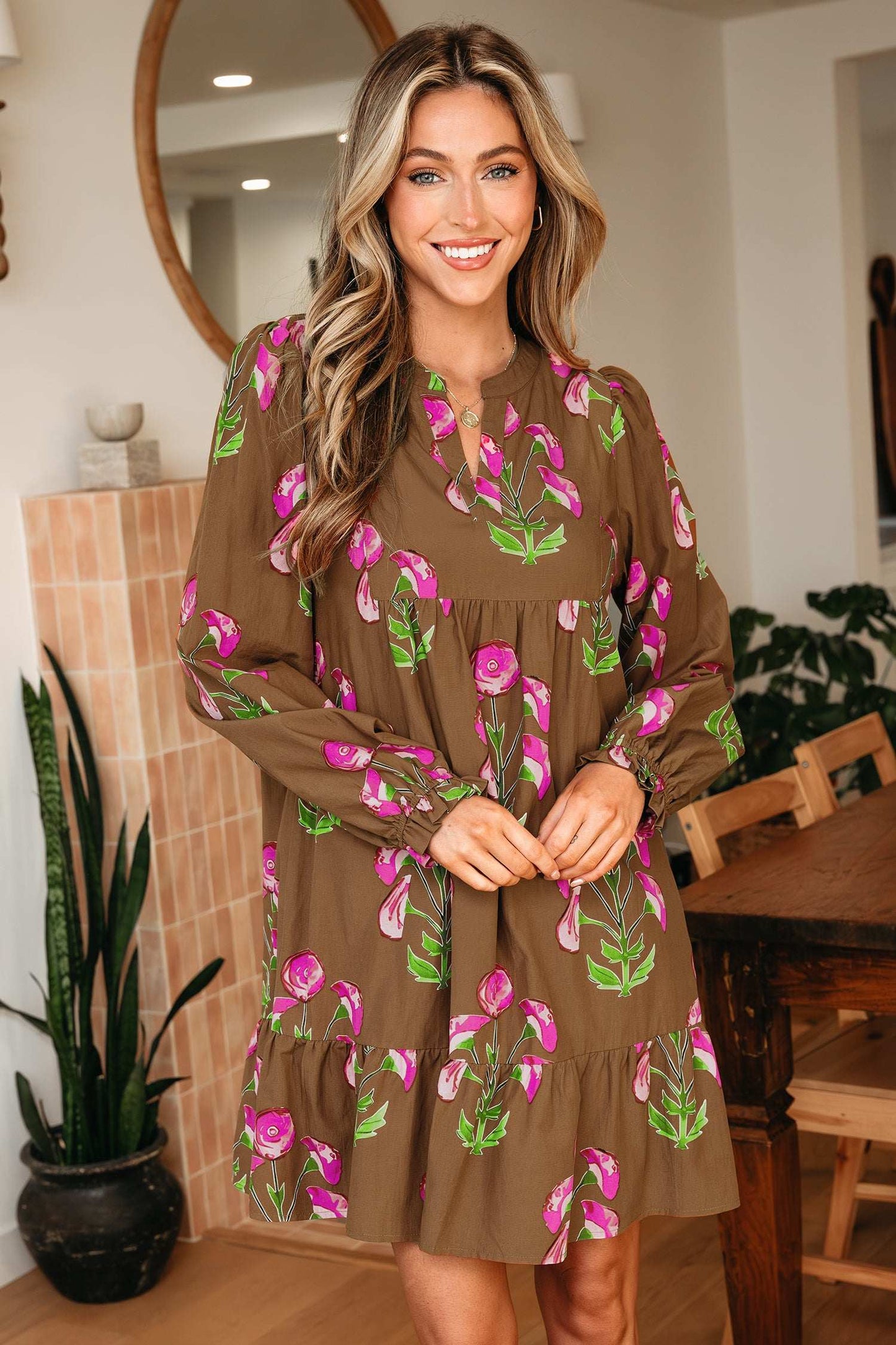 Kelly Hem Puff Sleeve Dress