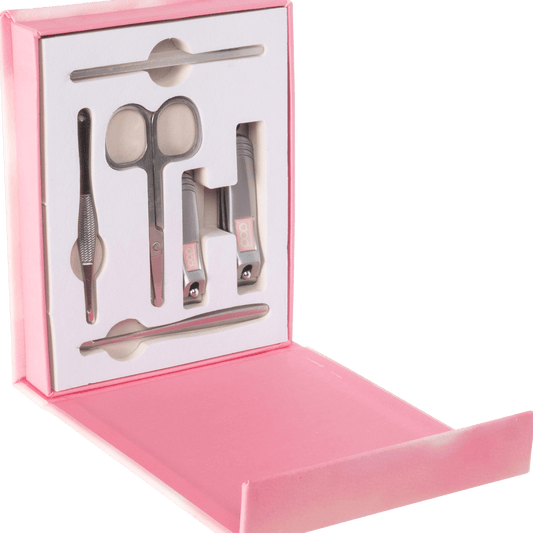 Pop Sonic 6-Piece Nail Kit & Case Set (White Marble)