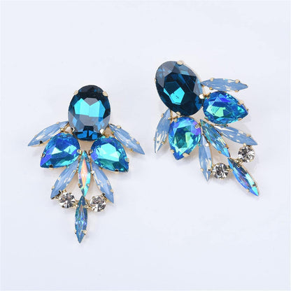 Blue Crystal & Cubic Zirconia Drop Earrings-2