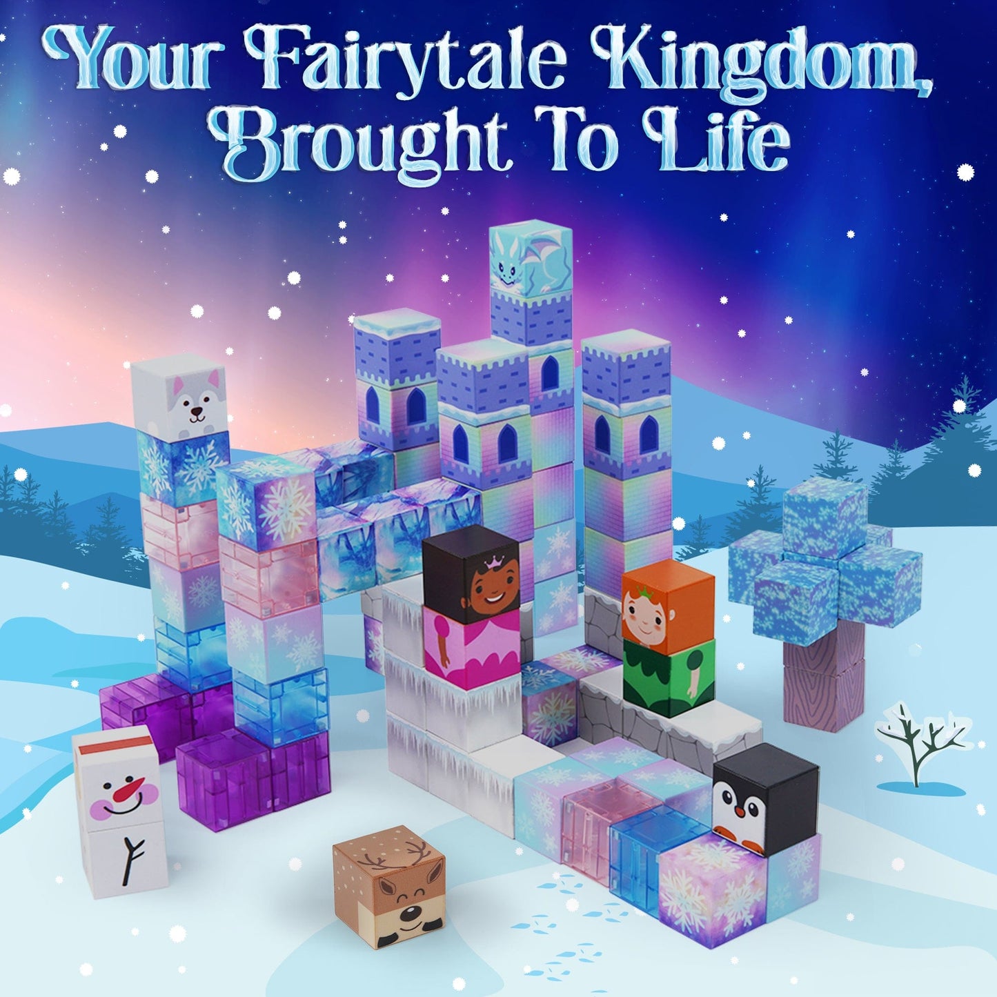 White, green, red black , gray and blue magnatic blocks-