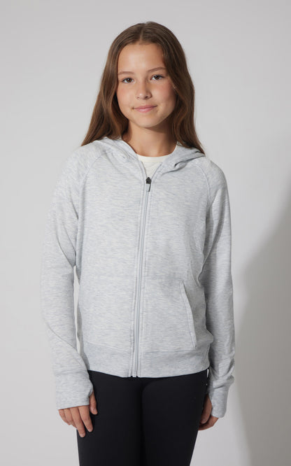 Girls Brushed Full Zip Hooded Jacket