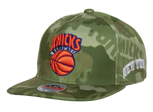Men's Mitchell & Ness NBA Tonal Camo Stretch Fitted Hwc Knicks