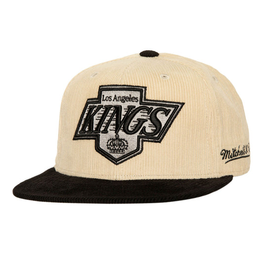 Men's Mitchell & Ness Nhl 2 Tone Team Cord Fitted Vntg Kings - Off White
