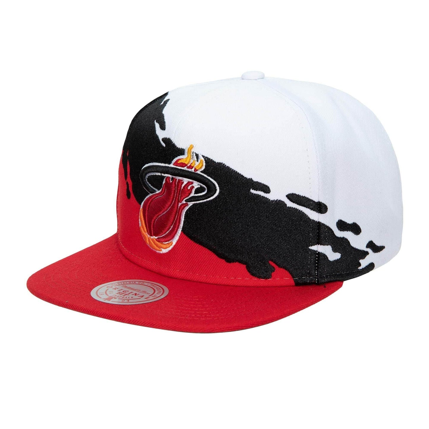 Men's Mitchell & Ness NBA Paintbrush Snapback Hwc Heat - White-Red