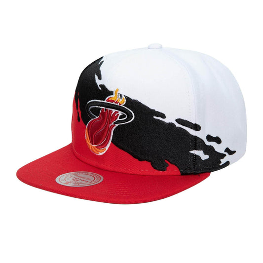 Men's Mitchell & Ness NBA Paintbrush Snapback Hwc Heat - White-Red