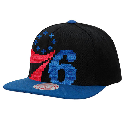 Mitchell & Ness Men's NBA 8 Bit Xl Snapback 76Ers Snapback Caps