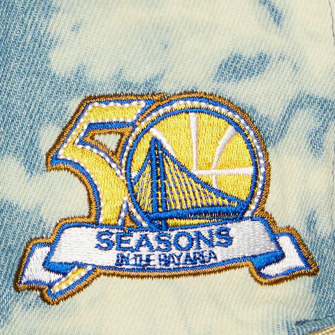 Men's Mitchell & Ness NBA Acid Wash Snapback Hwc Warriors