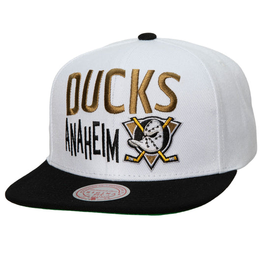 Men's Mitchell & Ness Nhl Toss Up Snapback Ducks - White