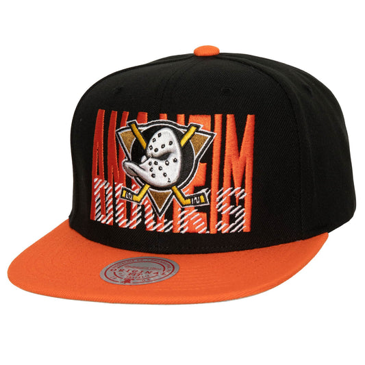 Men's Mitchell & Ness Nhl Cross Check Snapback Ducks - Black