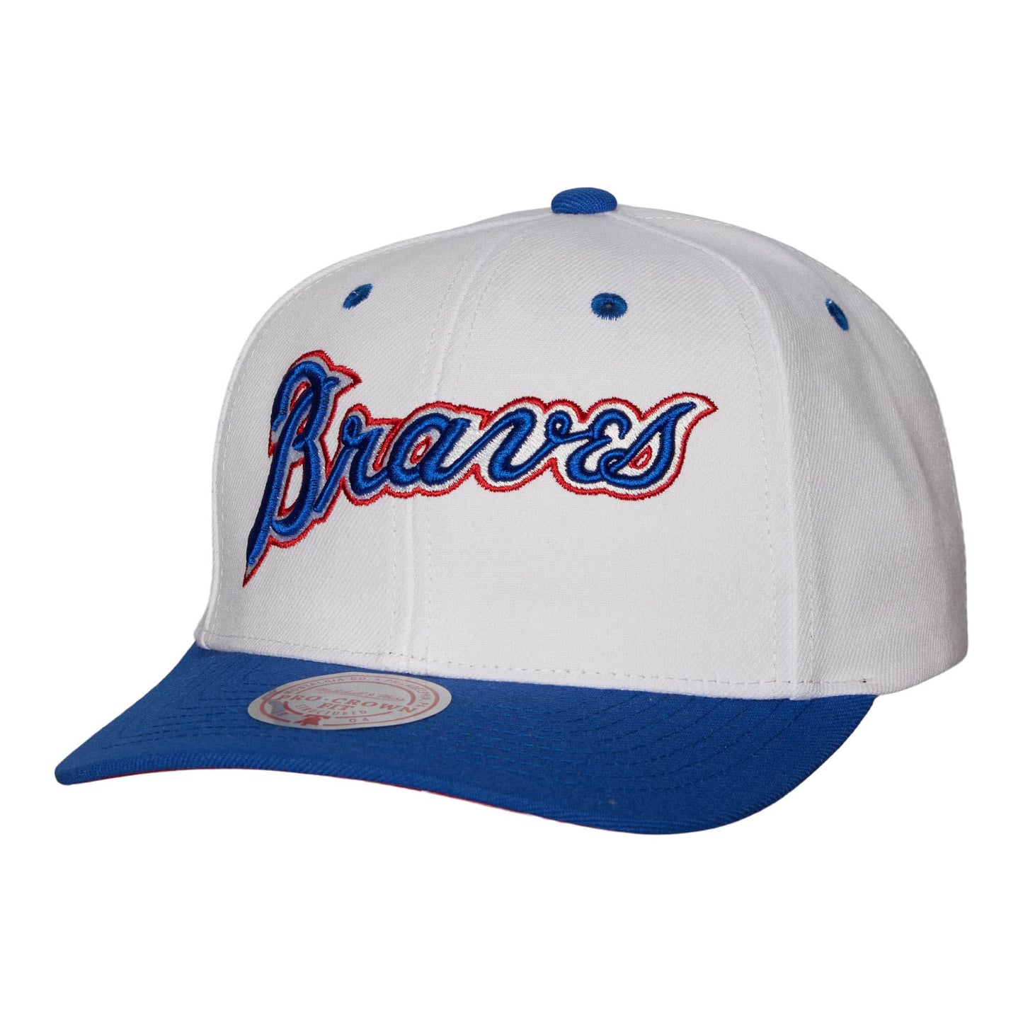 Men's Mitchell & Ness MLB Evergreen Pro Snapback Coop Braves - White