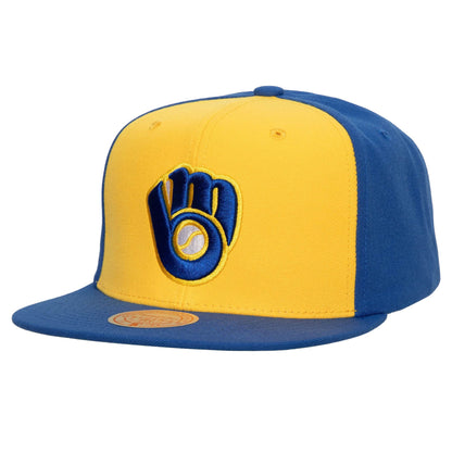 Mitchell & Ness Men's MLB Evergreen Snapback Coop Brewers Snapback Caps
