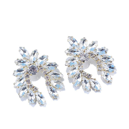 Crystal & Cubic Zirconia Curved Stud Earrings