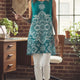 Teal White Mandala Print