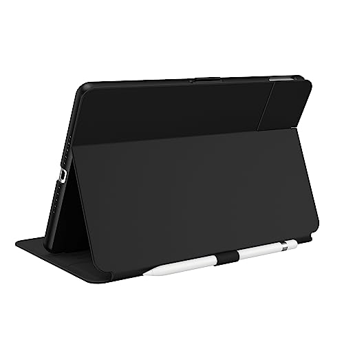Speck Balance Folio Case for Ipad 10.2 Inch (2019-2021) - Drop & Camera Protection, Slim Multi Range Stand, Apple Pencil Holder - Black/Black