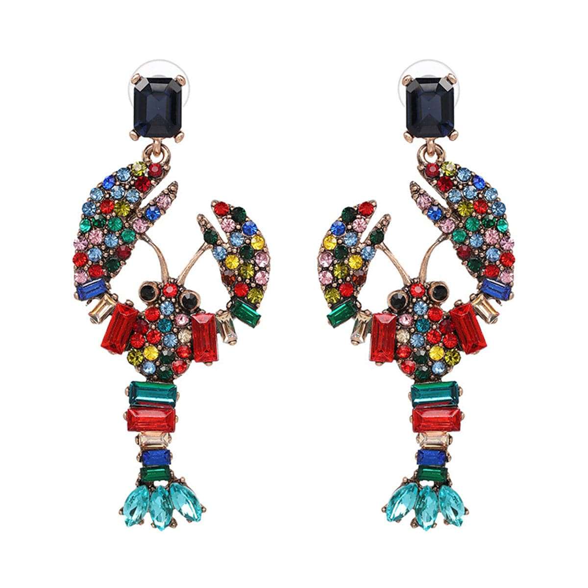 Crystal & Cubic Zirconia Lobster Drop Earrings