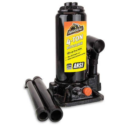 Armor All 4 Ton Hydraulic Bottle Jack Mechanical Lift with Collapsible Handle Heavy Duty, for Cars
