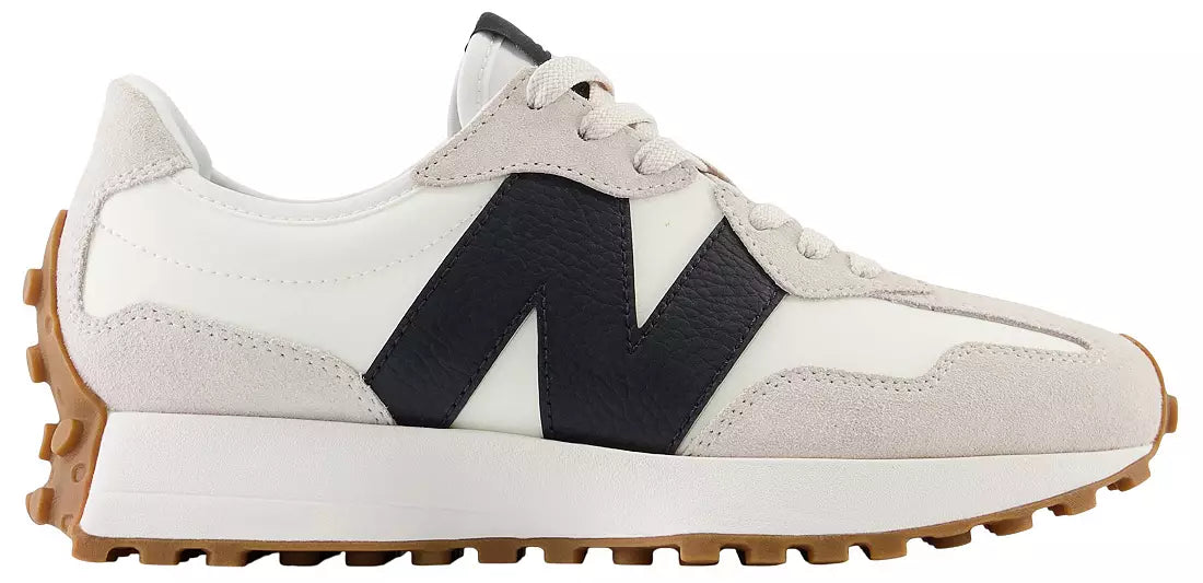 New Balance 327 'White Black' Men's Sneakers — White Suede Low-Top