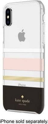 Kate Spade Playful & Strong Pink/Black Stripes Iphone Xs Max Case