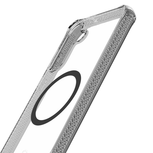 Itskins Hybrid R // Clear Magnetic Protective Phone Case for Galaxy S25, Compatible with Magsafe, Anti-Yellowing Cell Phone Cover, Military Grade Protective Bumper - Smoke