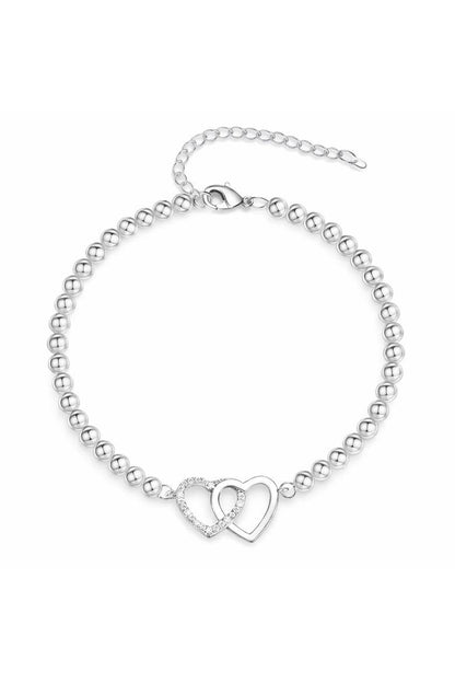 Crystal Heart Bead Bracelet
