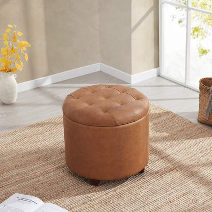 Faux Leather Cognac-