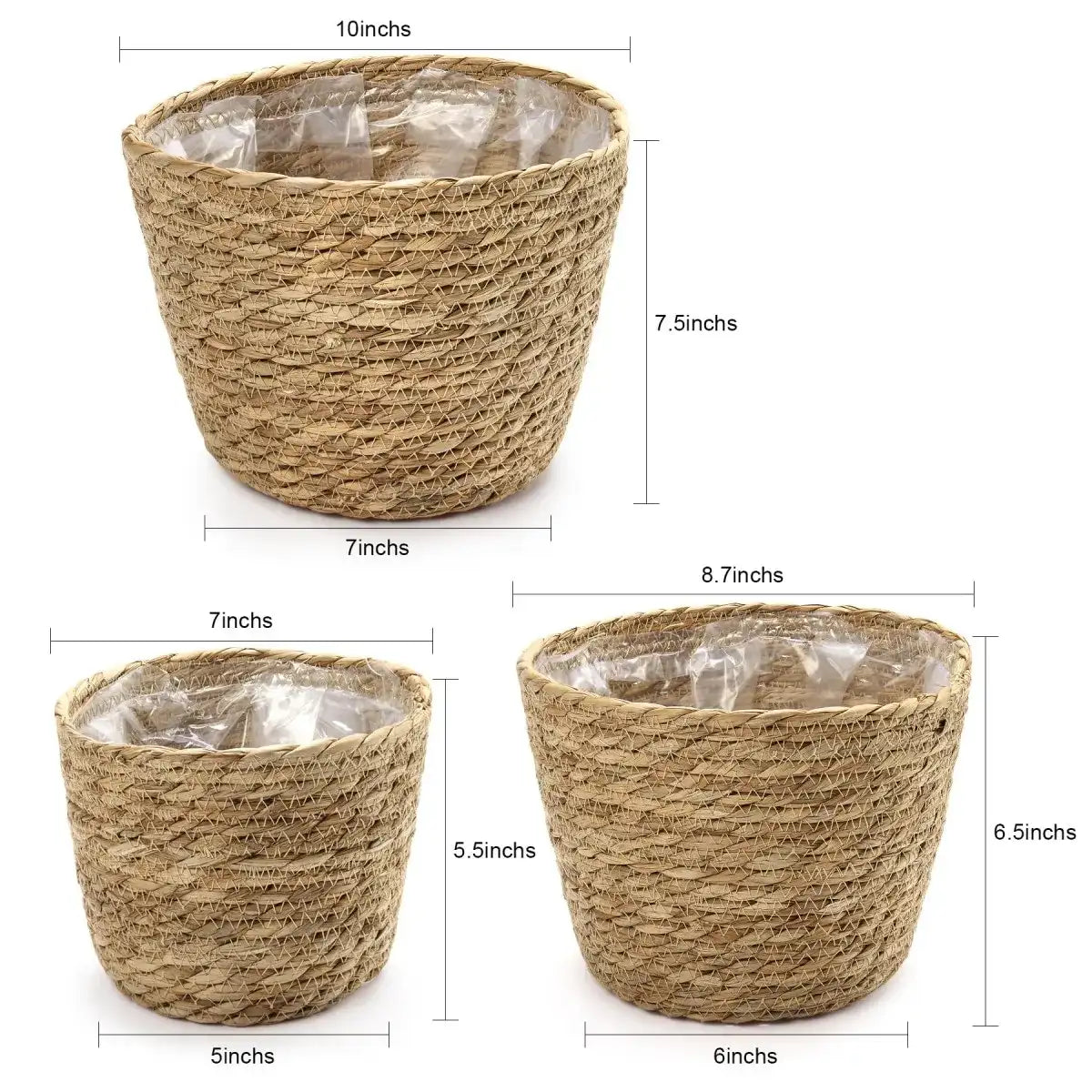 Decorative Woven Planter with Plastic Liner  Zulily