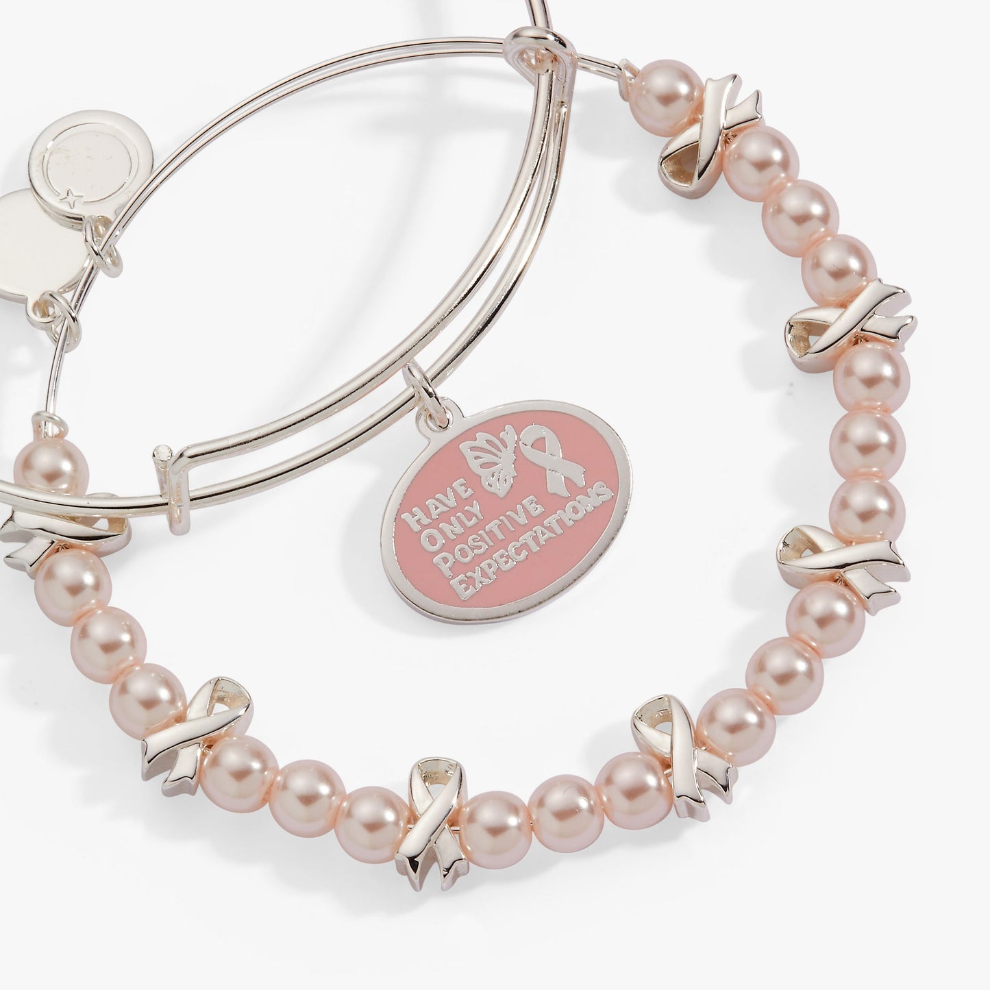 'HOPE' Breast Cancer Awareness Charm Bangle Set of 2